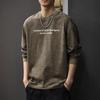 Autumn Wasteland Feng Shui Washing Printing Long-Sleeved T-Shirt Men'S American Heavy Pure Cotton Bottoming Shirt Trendy Brand Loose Sweater