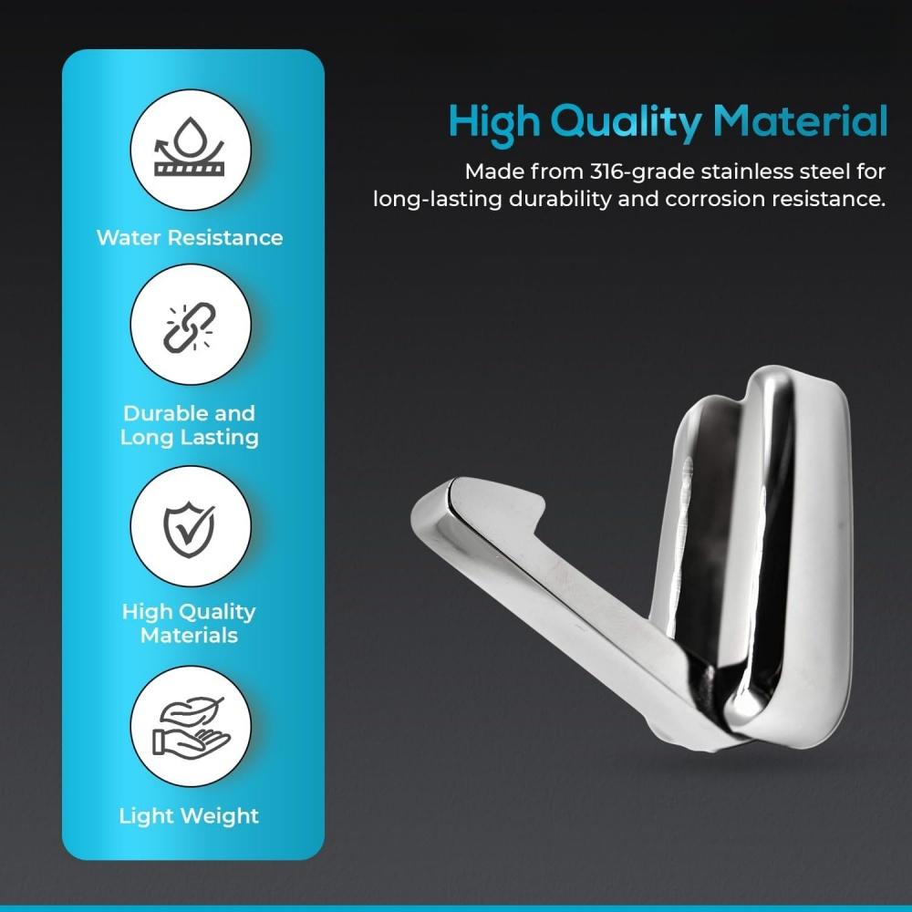 Strong Adhesive Zinc Alloy RV Bathroom Towel Hook Home Camper Load-bearing Hook RV Wall Hook RV Storage Accessories