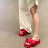 Fashion New Summer Thick Bottom Platform Slippers Women Plus Butterfly Knot Decorative Lolita Style Flat Slides Sandals Cute Beach Shoes