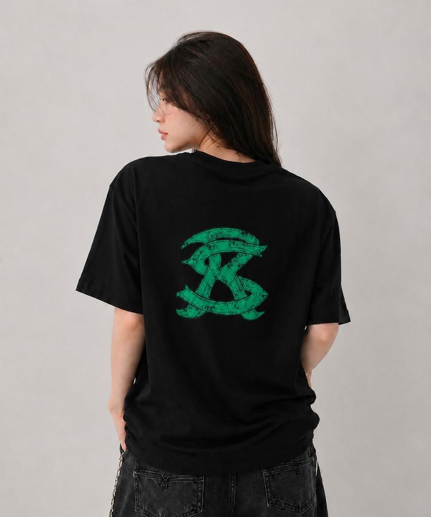 Seuteijial Sr Vintage Printed Short Sleeve T-Shirt [Black]