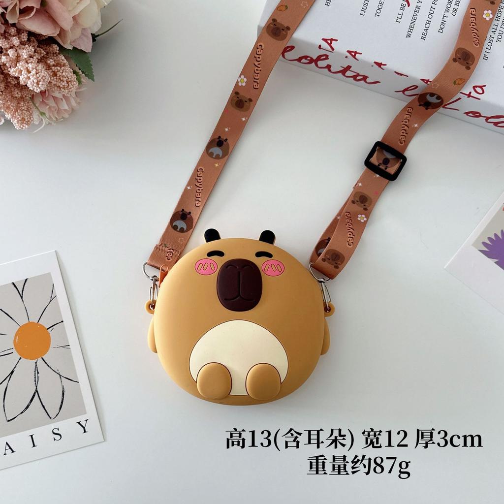 Cartoon Kapibara Children's Silicone Change Bag Cute Capybara Girl Crossbody Bag Hot Selling Small Wallet