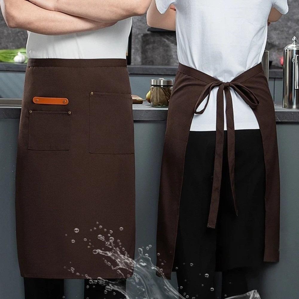 Multi-pocket Kitchen Apron Canvas Working Clothes New Waitress Apron  Restaurant Use