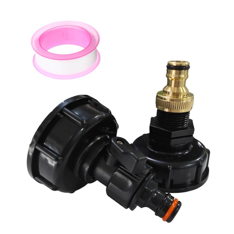 IBC Tank Valve Adapter 1 Set 1 2 3 4 Inch Water Hose Connector 60mm Coarse Thread for Agriculture Use Heavy Duty