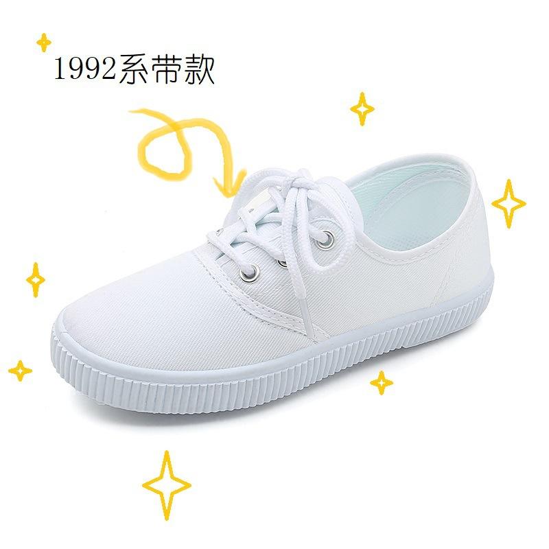 White Canvas Shoes For Boys Girls Casual Shoes Children Cute Soft Sole Walking  Dancing Toddler Kids Indoor Footwear