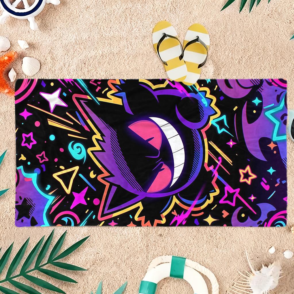 P-Pokémon Gas Beach Towel Quick-drying Small To Large Suitable for Beach Pool Yoga Gym Home Cute Gift for Friend Family