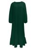 2024 Women's Retro Puff Sleeve Ruffle Dress with Pockets - Spring/Autumn Collection