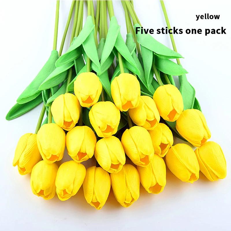 PU-Tulpe Künstliche Blume, Simulationsstrauß, Real Touch, Mini, Weihnachten, Familie, Garten, Hochzeitsdekoration