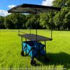 Folding Outdoor Food Cart Camper with Sunshade Canopy