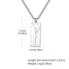 Stylish Crack Square Pendant Necklace for Men,Trend Stainless Steel Vertical Pendant,Jewelry Gift for Husband Dad Son