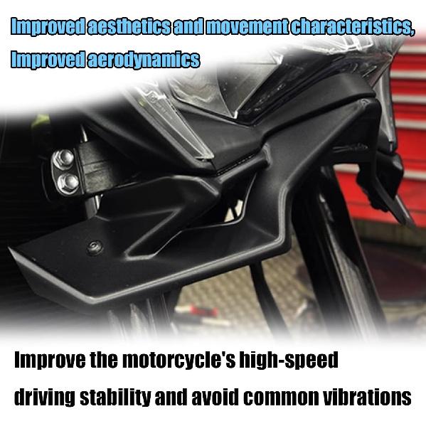 Für Z900 2024 Motorrad Sport Downforce Naked Frontspoiler Aerodynamischer Flügel-Deflektor 2020-2024 Motorradteile (Schwarz)