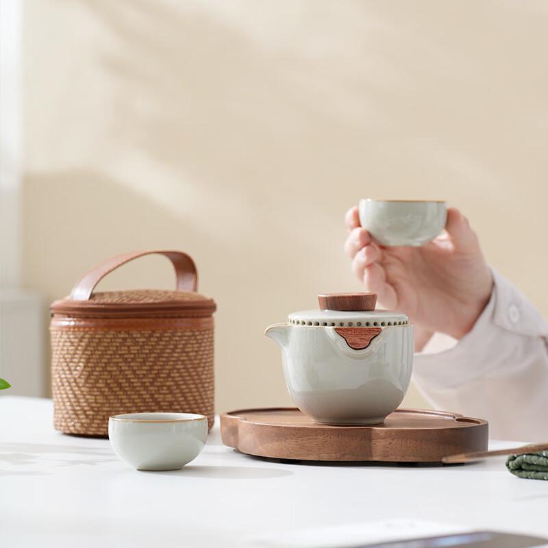 Portable Ceramic Kung Fu Travel Tea Set