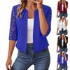 Women's Color Slim Fit Lace Trim Half Sleeve Cardigan for Versatile
