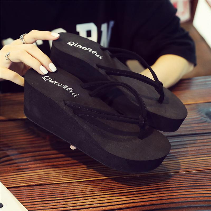 Fashion Mazefeng Summer Women Flip Flops Casual Sequins Anti-Slip Slippers Beach Flip Flat Sandals Beach Open Toe Shoes for Ladies Shoes