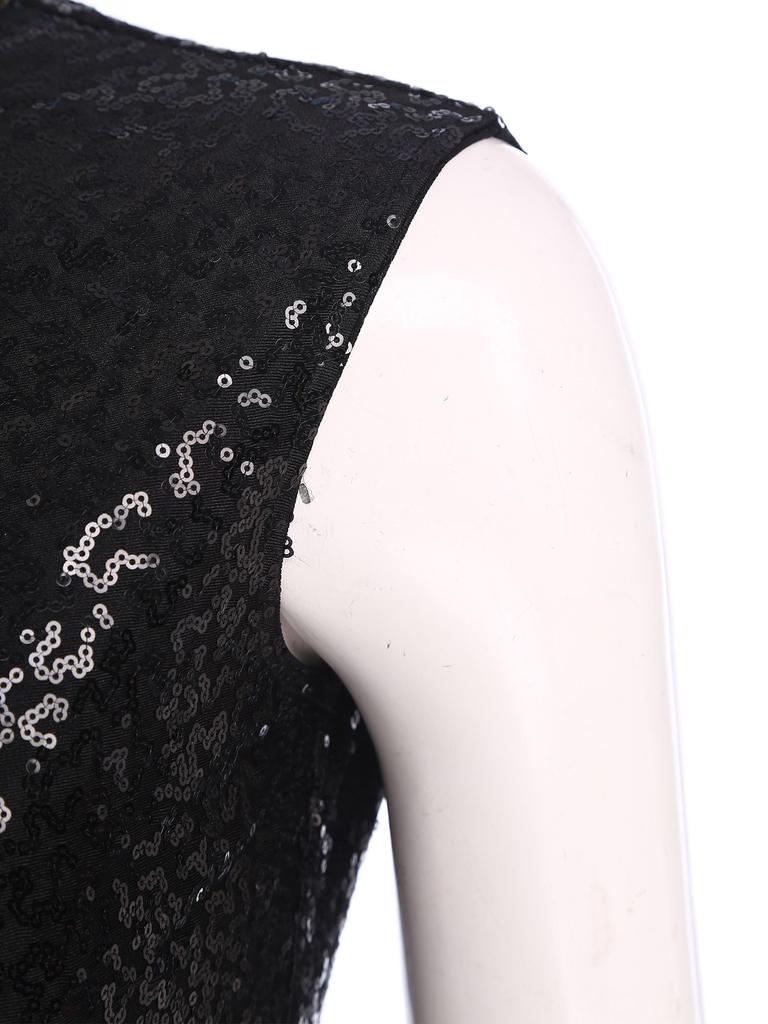 Dam Chacha Dansdräkt Rygglös Boyshortsklippning Glittriga Paljetter Metallisk Glänsande Sällskapsdansdräkt