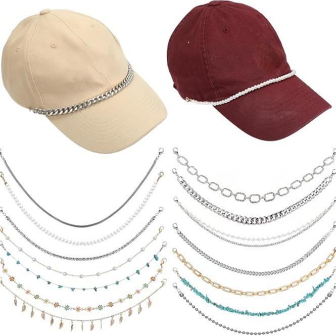 

Rhinestone Pearl PU Rope & Metal Chain Hat Accessories - 14 Styles 15cm Length, 10cm Width, 3cm Height