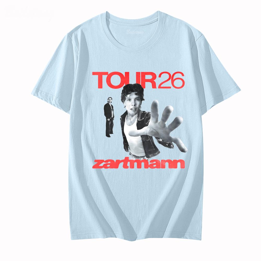 2025 Unisex Hip Hop Trička Zartmann-TOUR26 Grafický potisk Tričko Punk Léto Kulatý výstřih Tričko Vysoce kvalitní Bavlna Pohodlné Tričko Topy