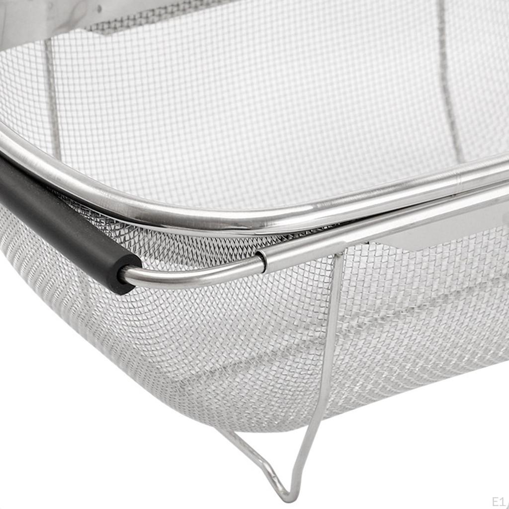 Escurridor sobre el fregadero Bandeja retráctil Esponja Secado Plato de frutas de malla fina