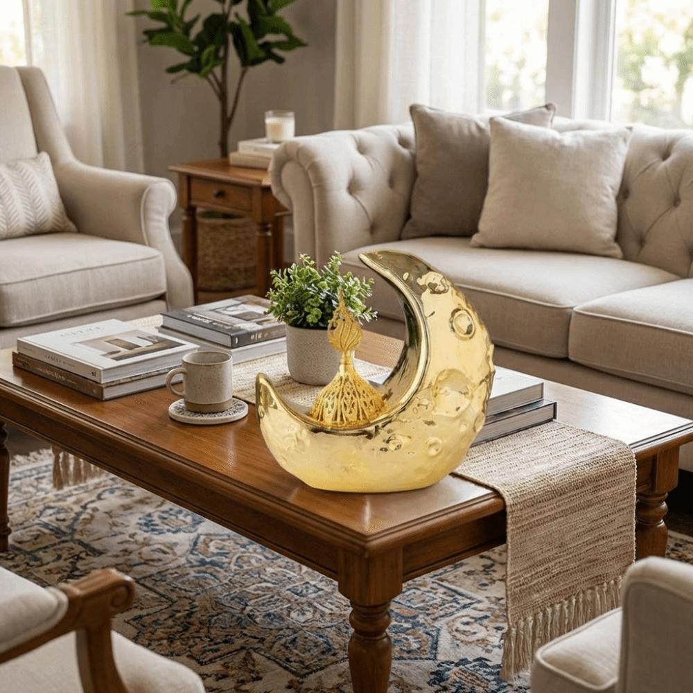 Light Luxury Moon-Shaped Incense Burner Sandalwood Incense Burner  Meditation Space