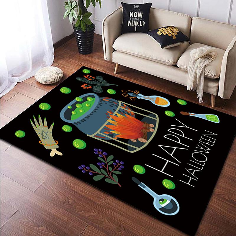 Halloween New Year Gift HD Printing Area Carpet, Living Room Sofa Decorative Carpet, Anti-skid Mat, Alfombras Direct Shipment