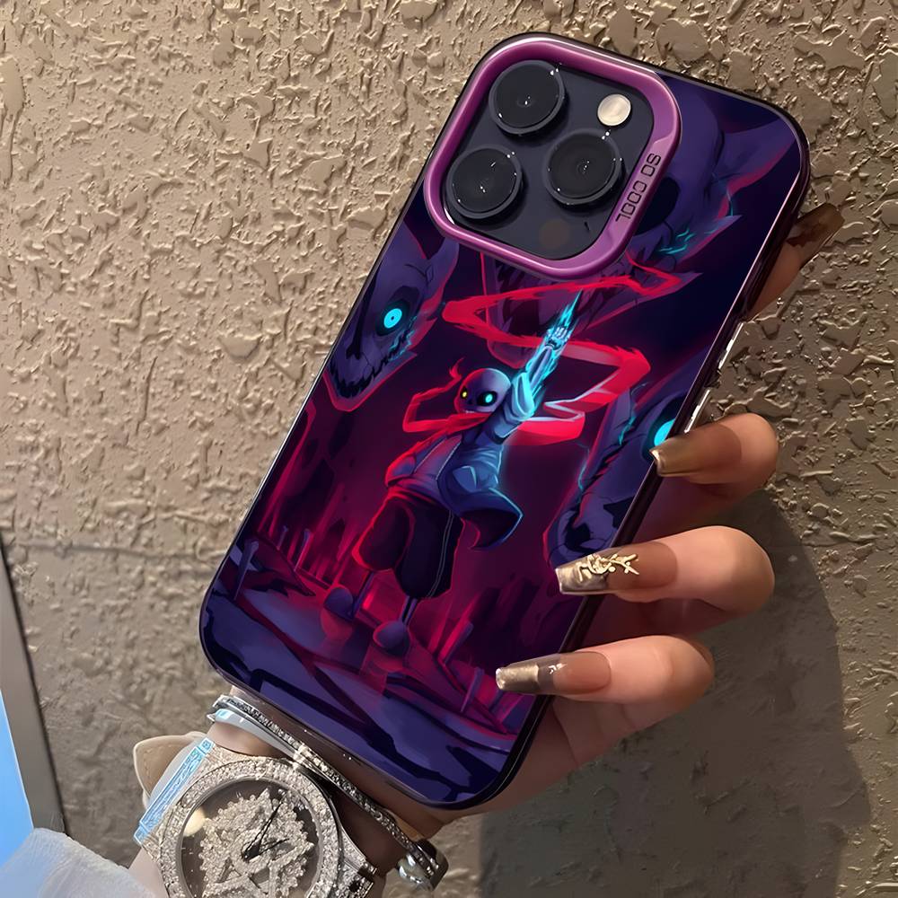U-Undertale Sans doggo Purple Matte Shockproof CoverPhone Case For iPhone 17,16,15,14,13,12,11,Pro,XS,Max,Plus,Mini,SE4,E