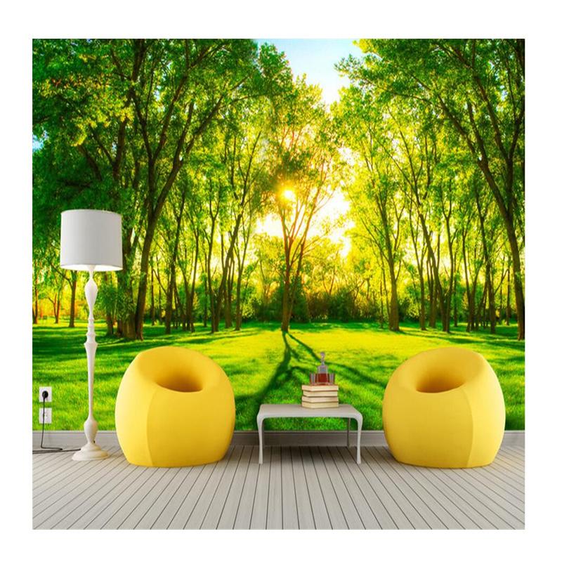 

Wallpaper Living Room Bedroom Mural Modern Simple Green Forest Wall Mural TV Background Wall paper 200 cm(W) x 140 cm(H)