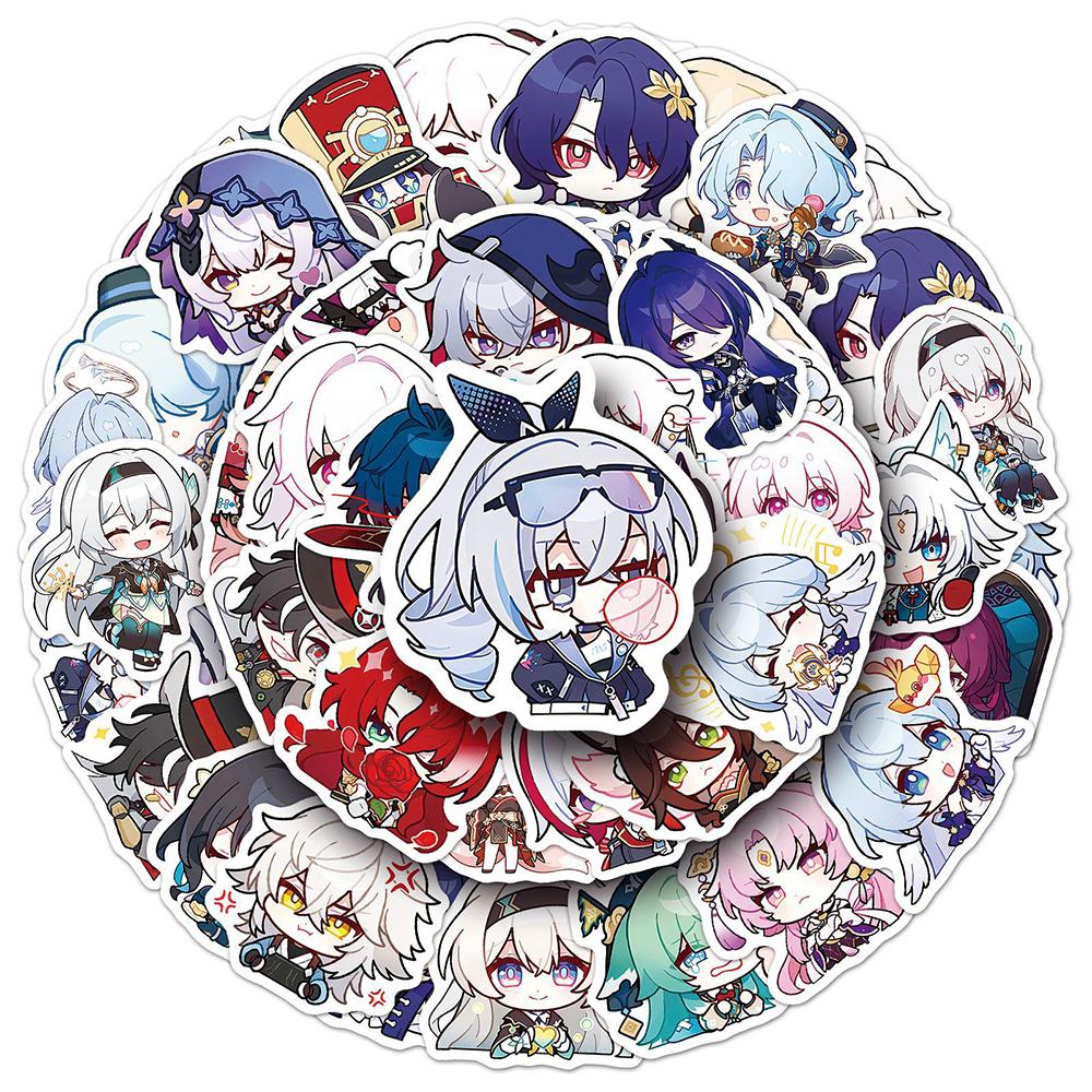 10/30/50pcs Cute Anime Game Honkai Star Rail Stickers DIY Skateboard Suitcase Scrapbook Phone Cartoon Waterproof Sticker Kid Toy