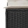Garden Sofas Without Armrests with Cushions 2 pcs Black Poly Rattan