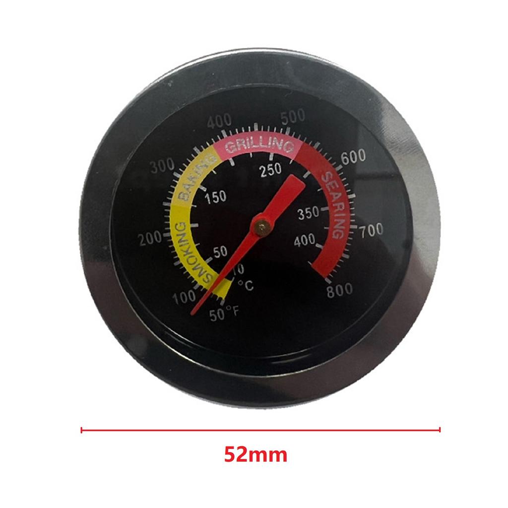 52MM Barbecue Thermometer BBQ Thermometer Temperature Gauge Stainless Steel 50-800 Degrees For Barbecue Oven Grill