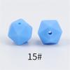 TX49 10Pcs 14mm Hexagon Solid Color Silicone Beads Jewelry DIY Necklace Bracelets Keychain Trend Handmade Accessories Jewelry