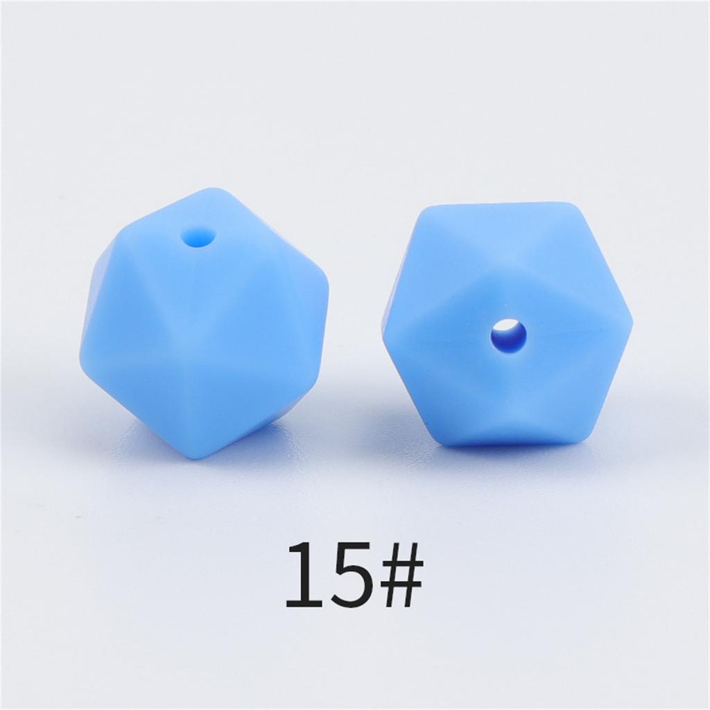 TX49 10Pcs 14mm Hexagon Solid Color Silicone Beads Jewelry DIY Necklace Bracelets Keychain Trend Handmade Accessories Jewelry