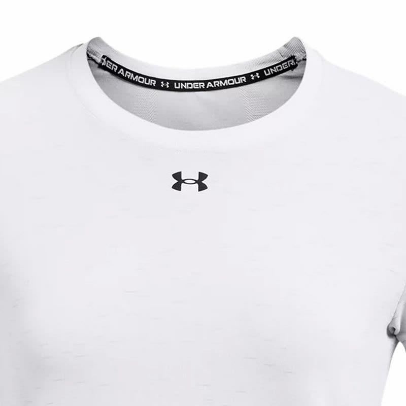 Under Armour Vanish Seamless Comfortable Soft Round Neck Pullover Breathable Loose Short Sleeve Regular T-Shirt Women T-Shirts White 1384406-100
