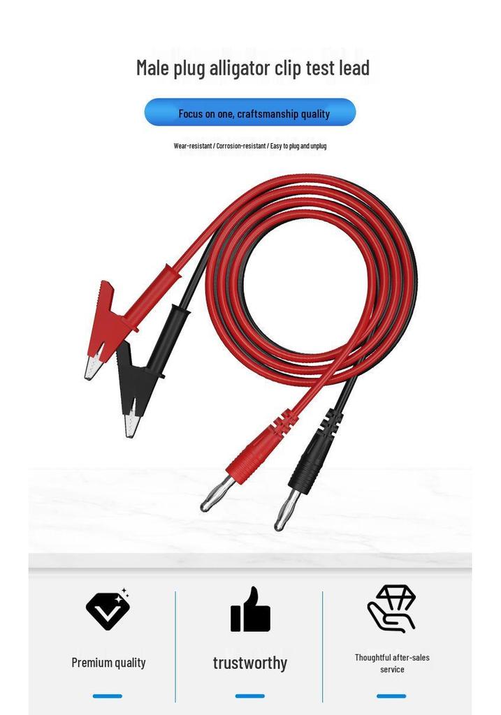 4mm Banana Plug Multimeter Test Leads with Alligator Clips - High Voltage/Current Digital Meter Cord
