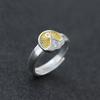 Adjustable Sterling Ring Men Women Vintage Floral Geometric Band Unisex Retro Jewelry