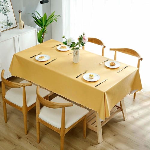 Stylish Nordic-inspired tablecloth, made of water-repellent PVC, rectangular, stain-resistant, washable, and perfect for home and commercial use. Mult