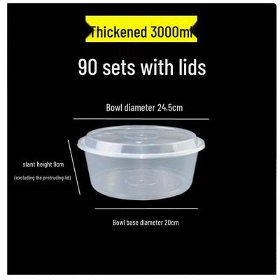 Disposable Round Plastic Food Container with Lid