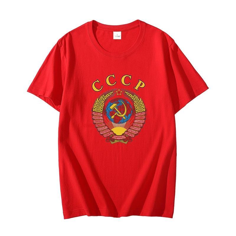 Russian Classic Graphic T Shirts With Ussr Emblem And Anthem Cotton Oversized Tshirt Short Sleeve Tshirts Unisexs Clothing