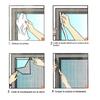 Moustiquaire - Lot de 5 - 130 x 150 cm - Fixation auto agrippante - Ajustable