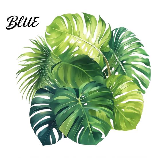 Grüne Blatt Wandaufkleber Tropische Pflanzenaufkleber PVC Wasserdichte Botanische Abziehbilder Nordisch