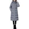 Winter Down Coat Thickened Padded Hooded Stand Collar Knee Length Pockets Zipper Closure Windproof Heat Retention Warm Daily Outwear Cotton Jacket