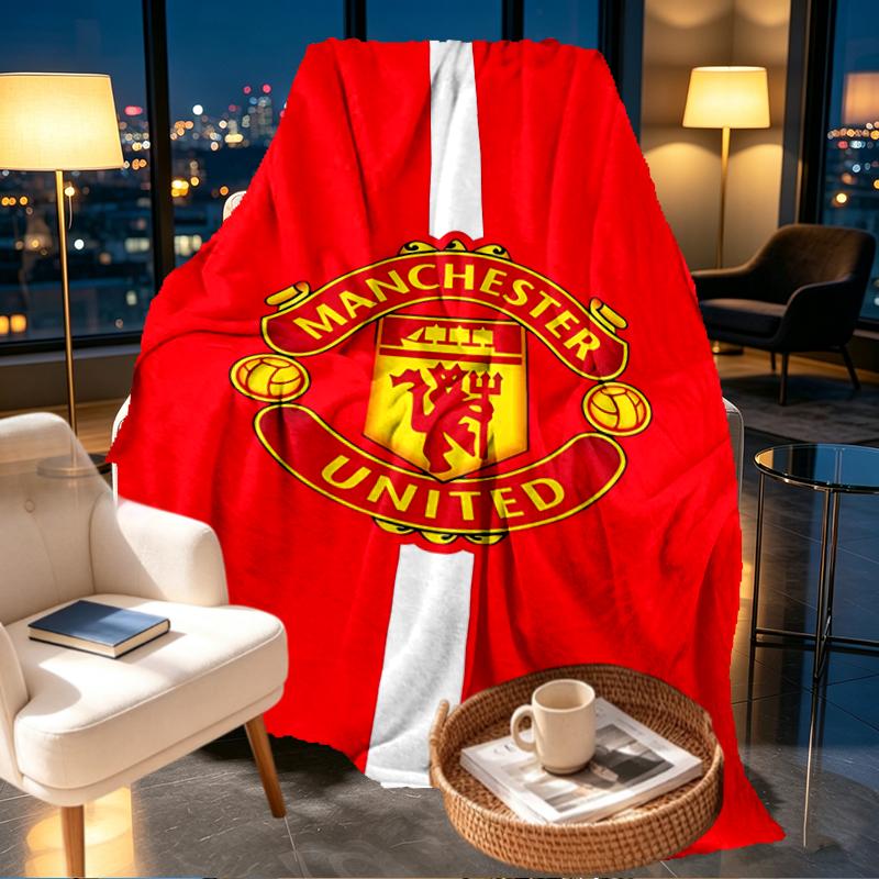 Manchester United F.C. Decke mit Aufdruck - Weich & Bequem, für Schlafzimmer, Reise, Sofa, Heimdekoration - Geburtstags-Weihnachtsgeschenk für Freunde