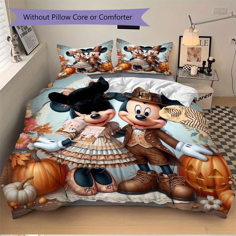 3pcs Set Autumn, Thanksgiving, Mickey Bedding Set with Duvet Cover+Pillowcases, All-Season Polyester, Zipper Closure51
