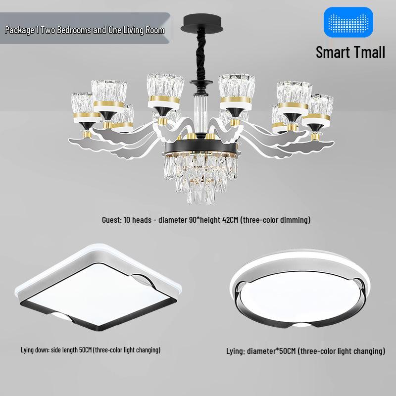 Chinese Style Luminous Crystal Chandelier: Modern Luxury Lighting for Living Rooms and Halls