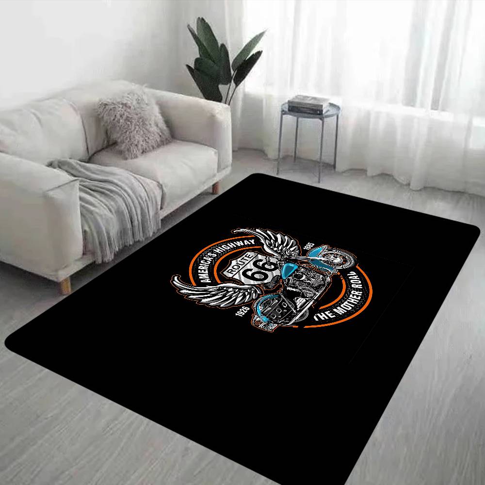 R-Route 66 Fashion Floor Mat Cheaper Anti-slip Modern Living Room Balcony Printed Bedside Mats