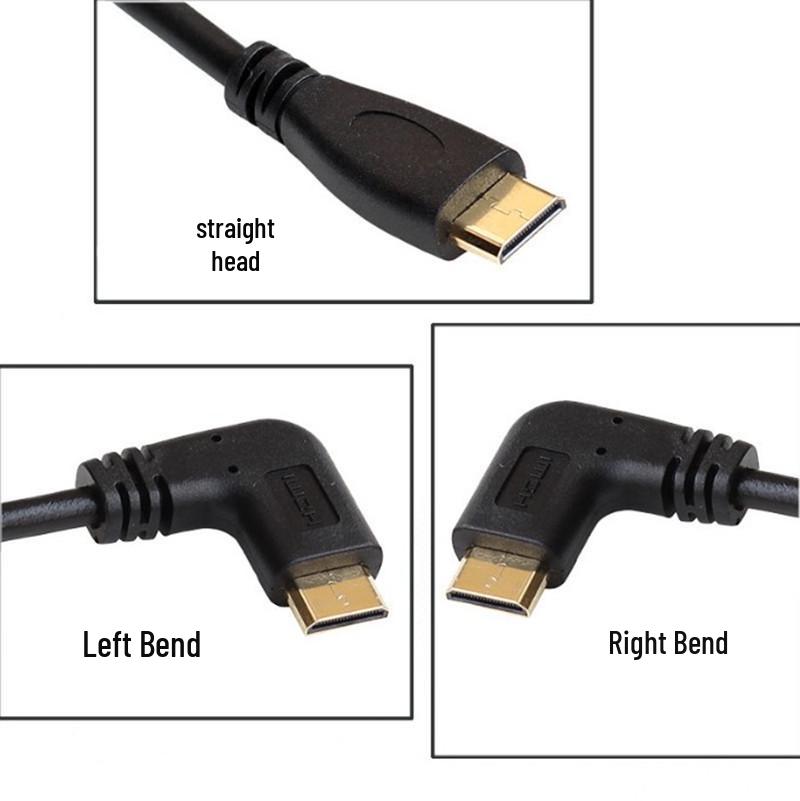 Mini 90° HDMI to HDMI HD Spring Cable for DSLR Cameras to TV