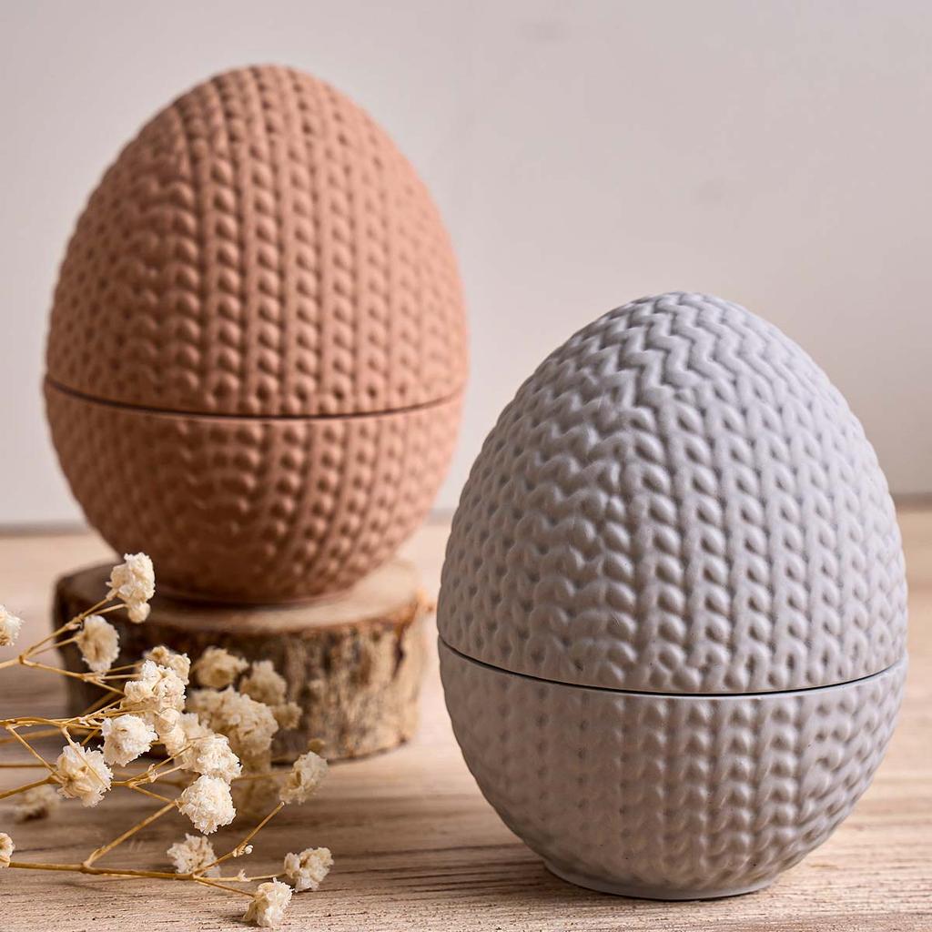 3D Knitting Yarn Egg Candle Jar Silicone Mold DIY Easter Ornaments Making Plaster Resin Storage Box Flowerpot Molds Craft Gifts