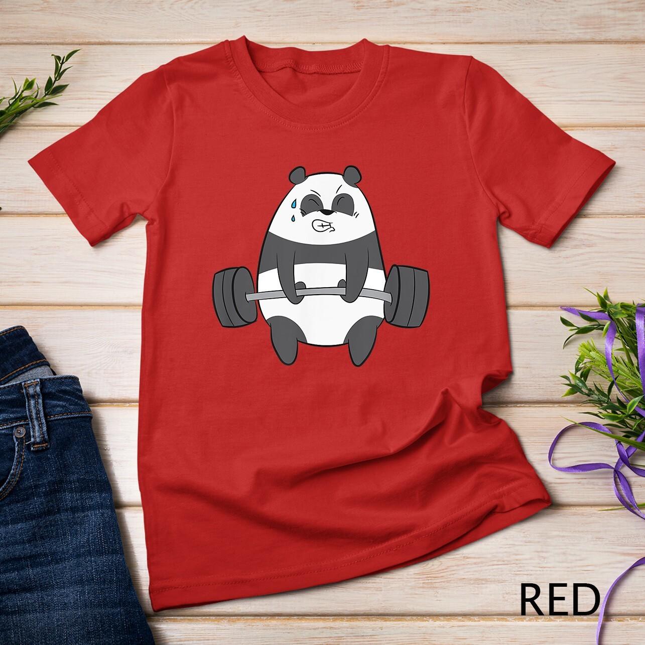 Panda Weightlifting Fitness Panda Gym Funny Panda T-Shirt Mens Womens Tees Top Unisex T-Shirt Mens Womens Tees Top L