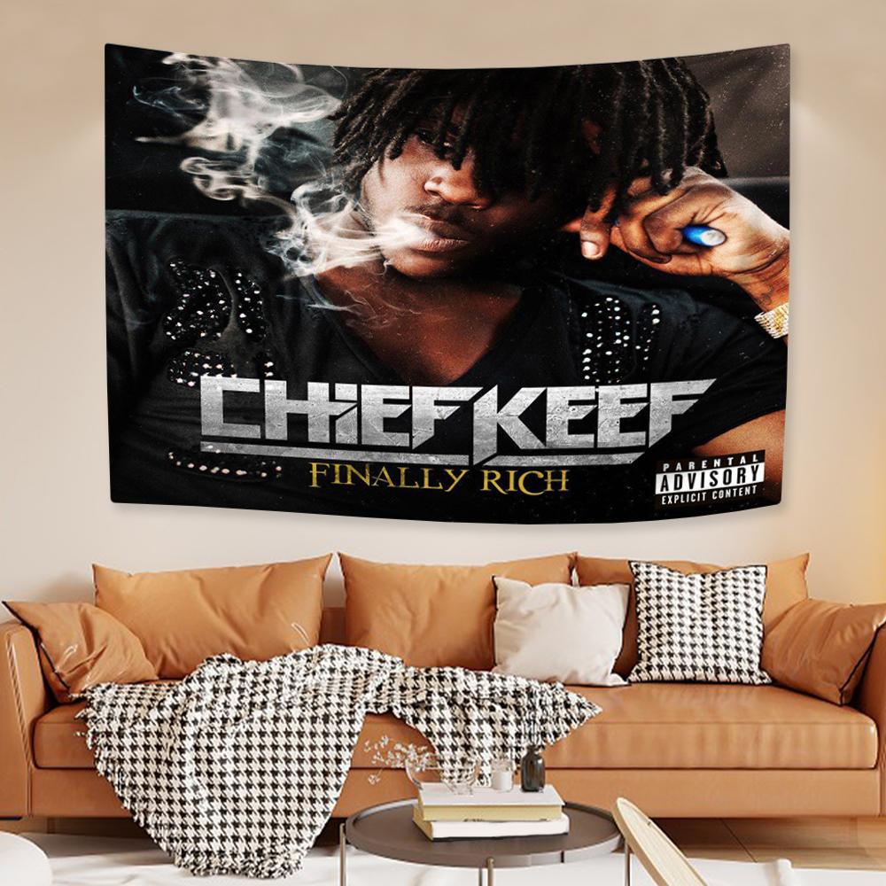 Chief Keefs American Flag Tapestry Classic Rapper Wall Hanging Home Decor Dormitory Background Birthday Gift Concert Banner