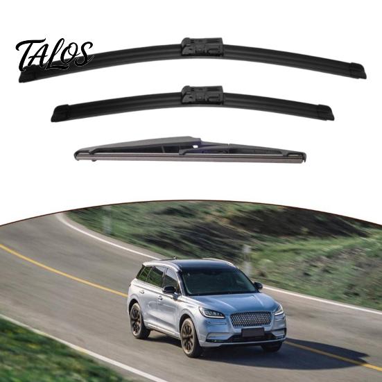 Replacement Front And Rear Wipers 3Pcs 24" 14" 10" Windshield Wiper Blades for MG ZS ZST EV All Weather Car Kit 2017-2024, Kit, Set Silent Natural