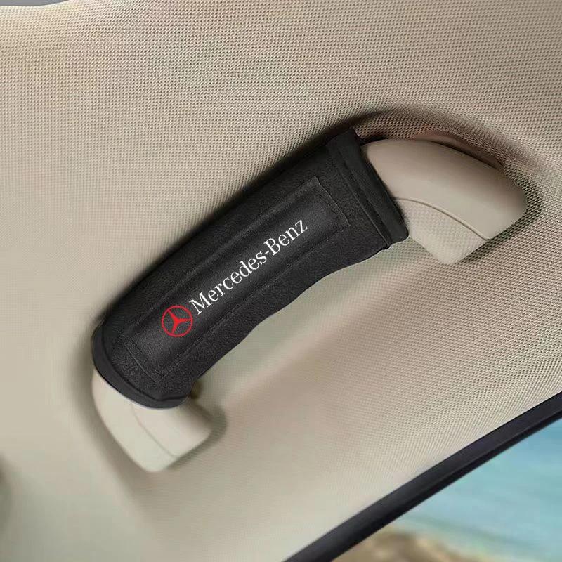 Car Goods Pull Gloves Roof Armrest Handle Protect Cover Stickers For Mercedes Benz A B C E S AMG C200 C230 C240 C250 C280 C300 CJ7