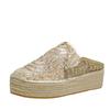 Fashion 2025 Summer New Lace Women's Closed Toe Slippers Hot Sale Breathable Platform Sandals Outdoor Casual Daily Slippers Zapatos